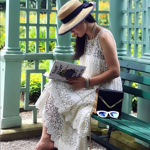 Anthropologie ivory lacefall dress PXS